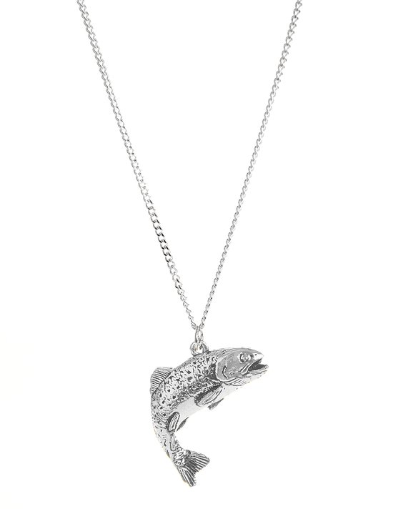 Hanger Forel + Ketting Zilver 45 cm (Dames) Vishanger Vissenketting Zilveren Kettinkje Vis Vissen van Merkloos — afbeelding 3