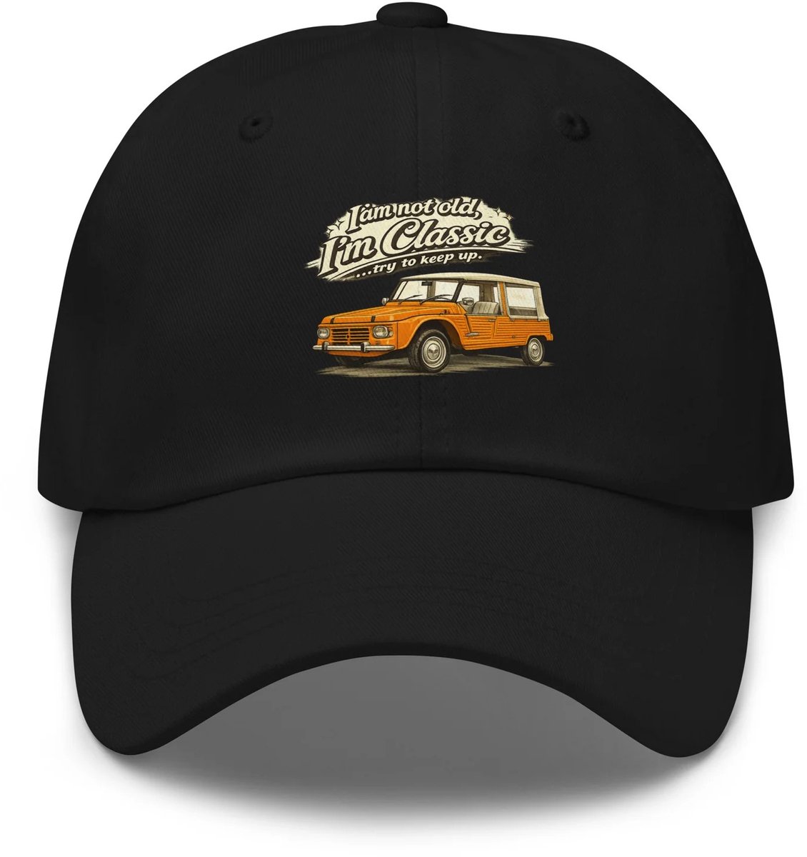 De2pktjes - Classic Collectie Dad Pet – Citroën Méhari Retro Illustratie