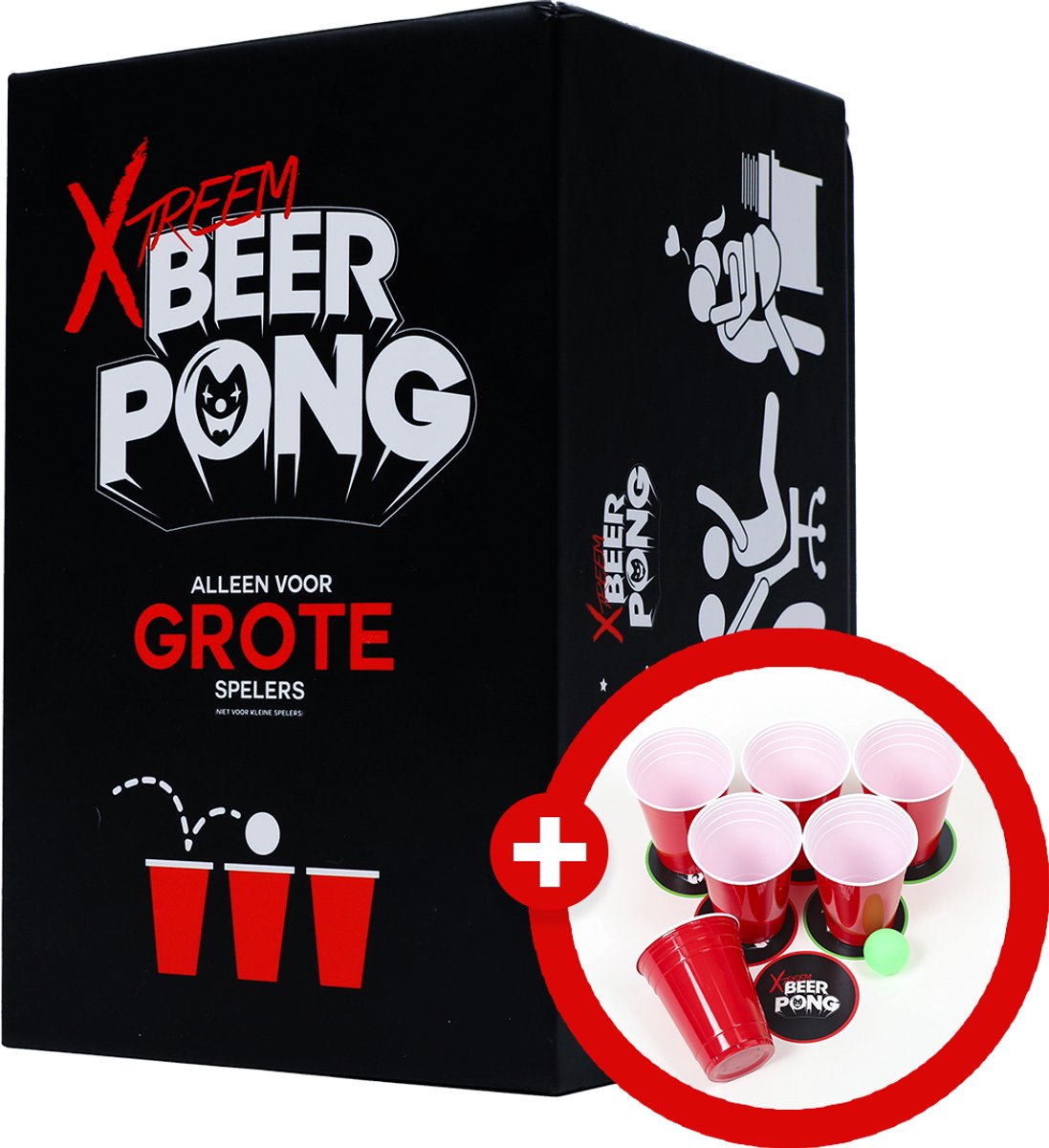 Xtreem Beer Pong - Met 24 Cups en 6 Ballen - Drankspel met 145 opdrachten - AvondMakers