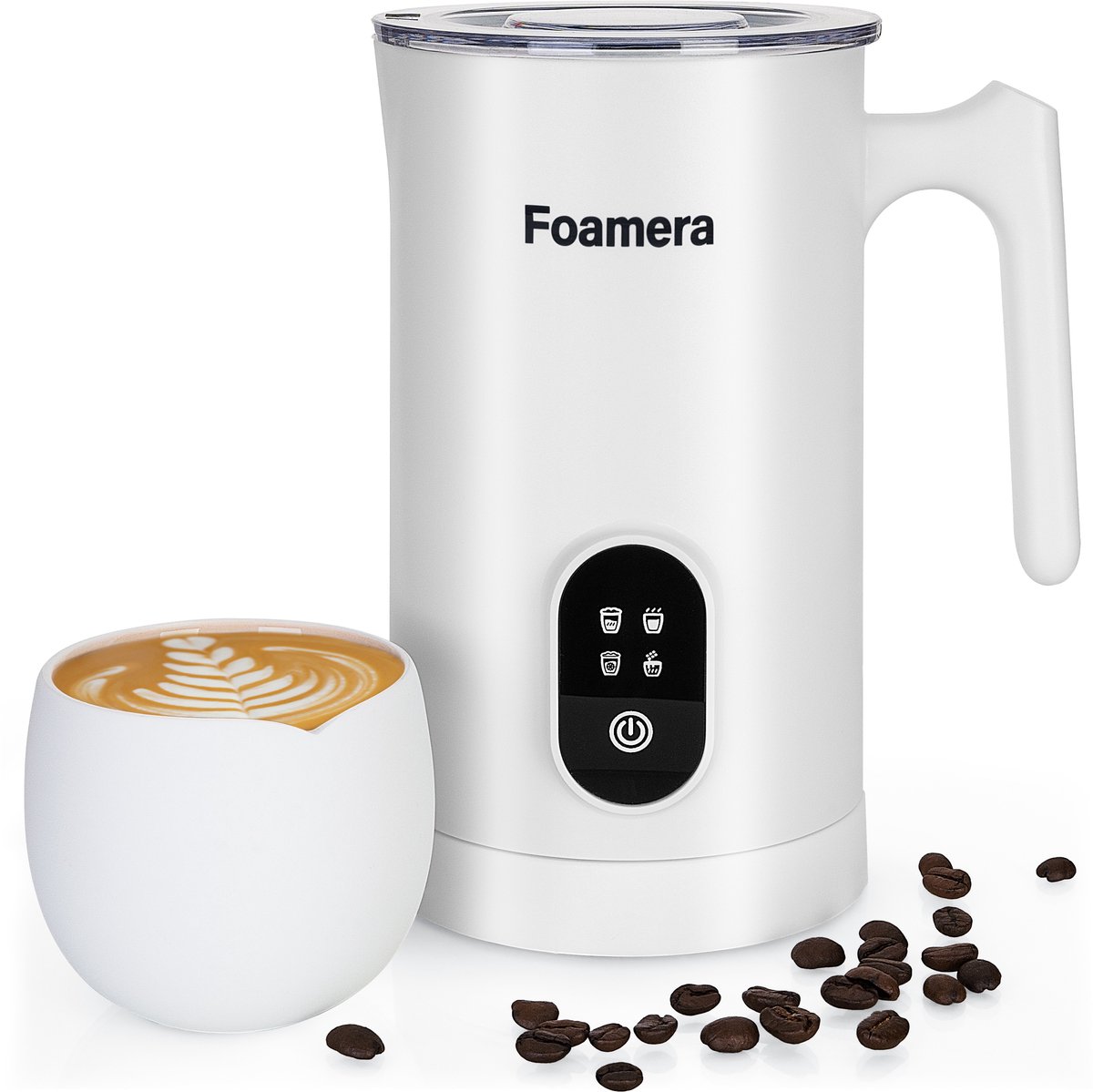 Foamera Elektrische Melkopschuimer - 4 in 1 - Warm/Koud Melk Opschuimen - 350ML Wit