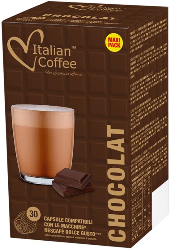Italian Coffee Chocolade capsules Maxi Pack – Compatibel met Nescafé Dolce Gusto – 30 capsules
