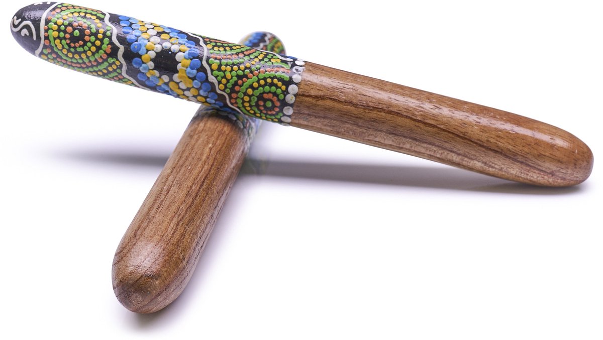 Clapsticks Aboriginal – Houten Claves met Traditioneel Motief