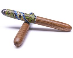 Clapsticks Aboriginal – Houten Claves met Traditioneel Motief