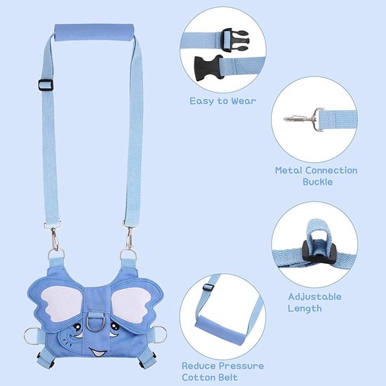 3-in-1 Children's Lead, Anti-Loss Child Lead with Safety Wrist, Supported Running Harness for Children, Child Leash with Harness Lock, Child Safety Lead van Merkloos — afbeelding 2