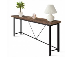 IvoQ Sidetable Bruin – Consoletafel – Haltafel – Industrieel - Smal & Stijlvol - 120x23x74