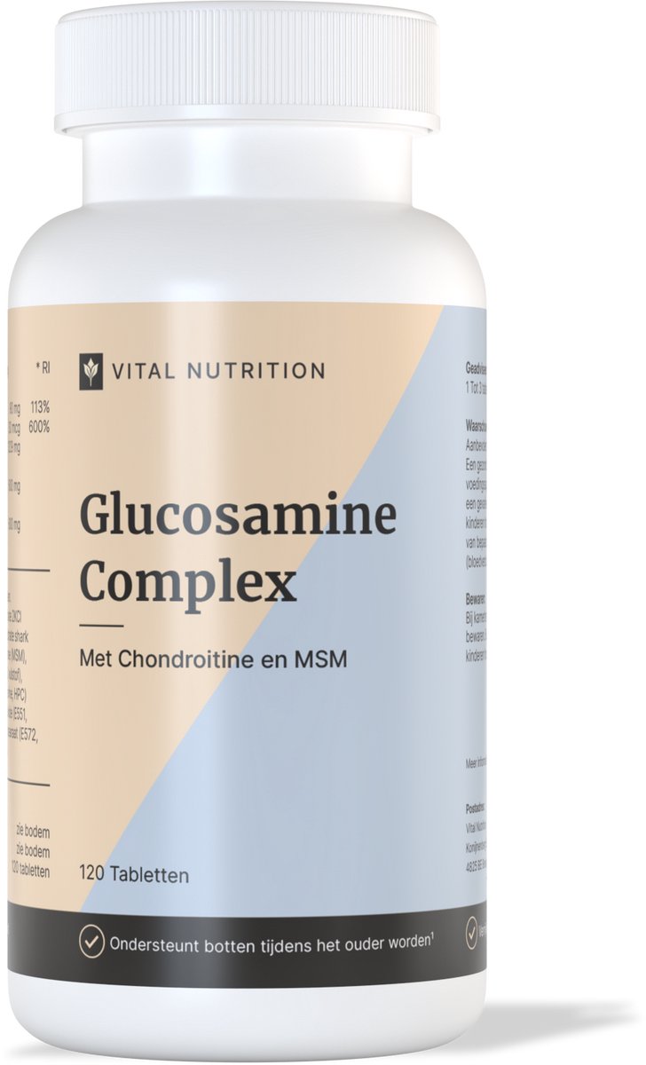 Vital Nutrition Glucosamine Complex - Met Chondroitine en MSM - Botten en Kraakbeen - 120 Tabletten