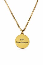 Niet Reanimeren - Ketting - Ronde penning - Volledig RVS/Stainless steel - 60 cm - GMR - Goudkleurig