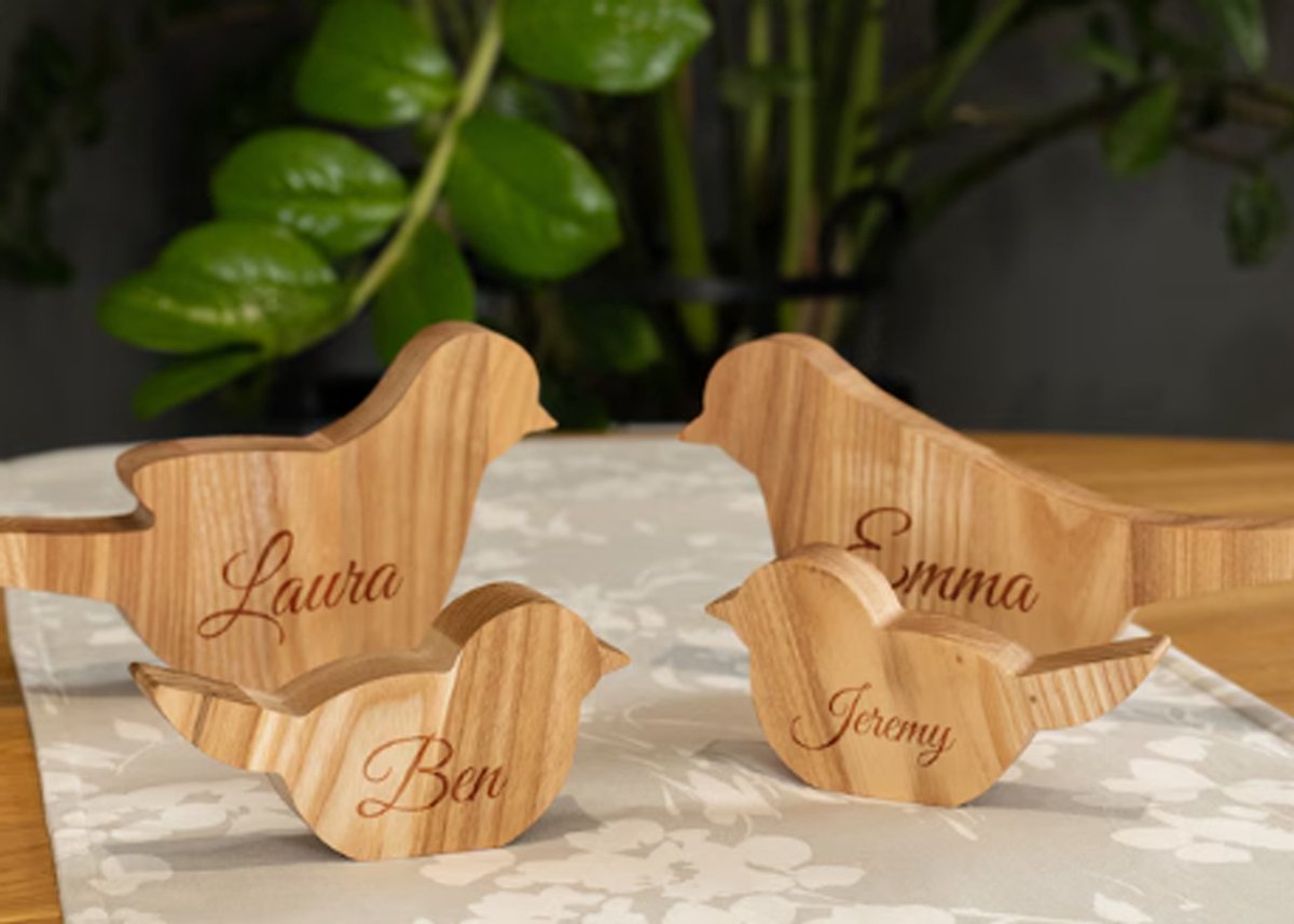 Makers Laser Studio Paasdecoratie -gepersonaliseerde houten konijntjes voor Pasen/ Paasdecoratie/ 4 stuks/ eggholder