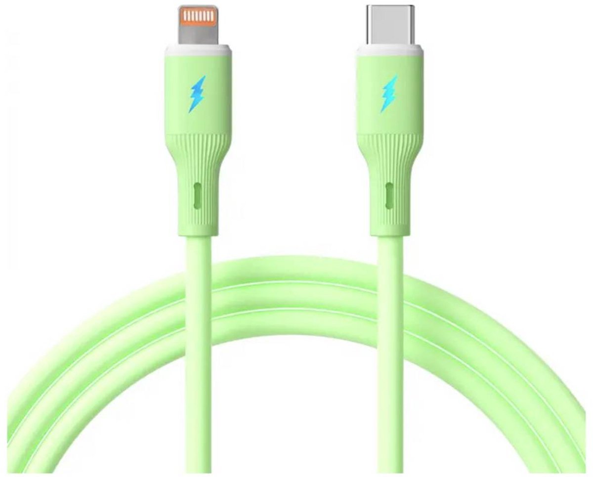 Akyga AK-USB-73 USB-kabel USB-C stekker, Apple Lightning stekker 1 m Groen