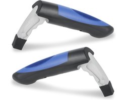 2 stuks Exit Aid Car Grip Seniors Car，Gadgets Aluminium Capacity Rust Protection with Safety Window Hammer Function for Car, RV, Truck Doors (Blue)