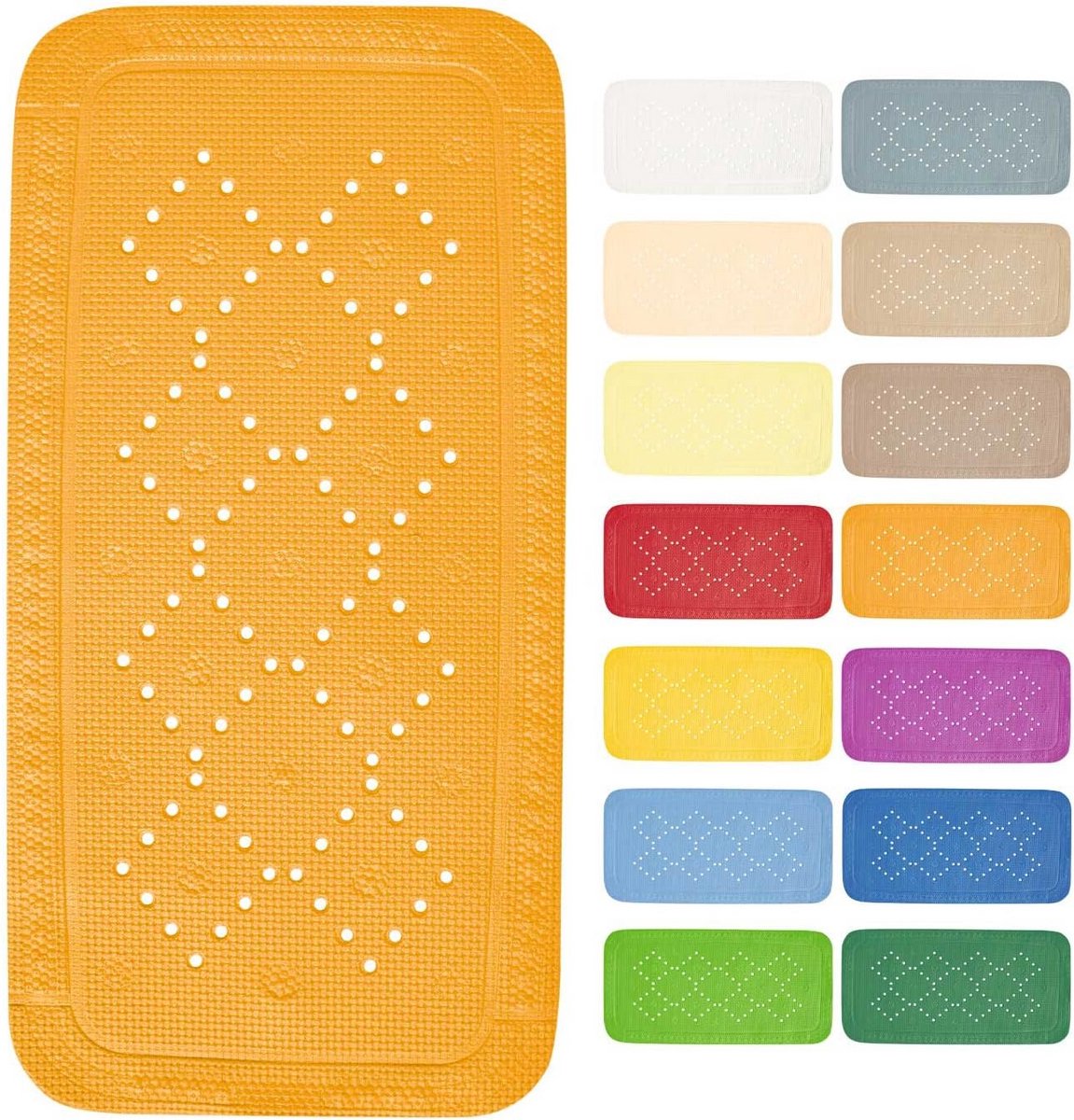 Antislip Badmat PVC - Zuignappen + Afvoergaten tegen Schimmel - Bermuda Blauw - 71 x 36 cm - Badkameraccessoires