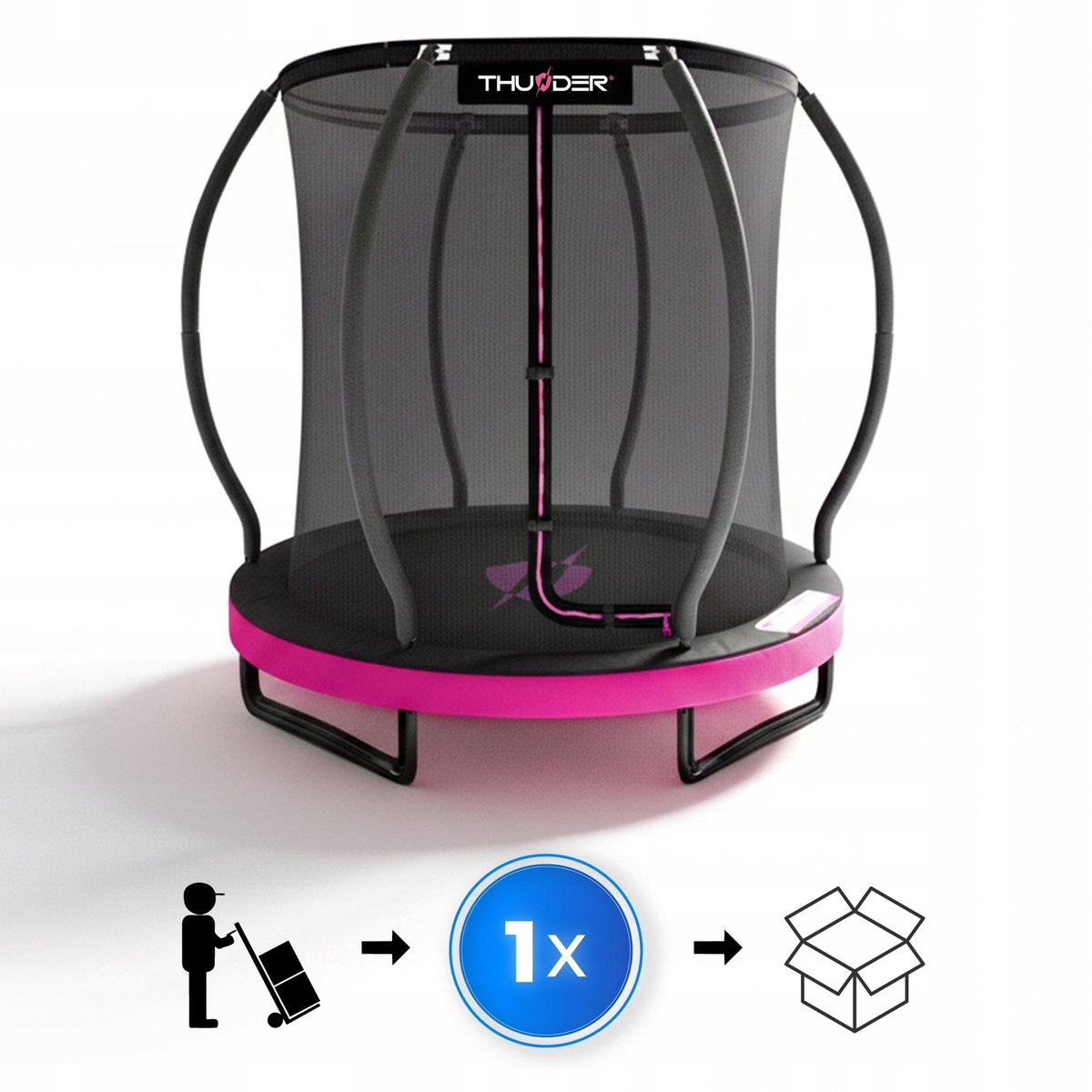 Thunder Trampoline 140 cm – Ronde Trampoline – Max. 50 kg – Roze — afbeelding 4