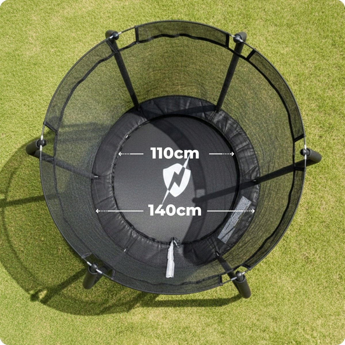 Thunder Trampoline 140 cm – Ronde Trampoline – Max. 50 kg - Zwart — afbeelding 3