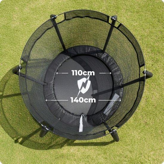 Thunder Trampoline 140 cm – Ronde Trampoline – Max. 50 kg - Zwart