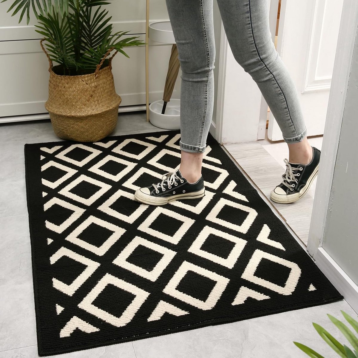Binnendeurmat 50 x 80 cm - Wasbare vloermat met anti-slip bodem voor vuil en vocht