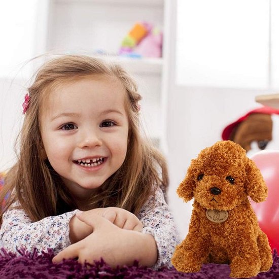 Realistische teddyhond knuffel voor kinderen - Pluche honden speelgoed van Merkloos — afbeelding 4