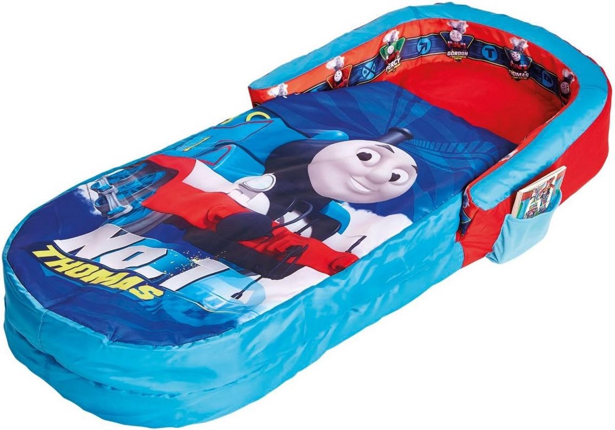 Opblaasbare reisbed met deken en kussel - 130 x 61 x 23 cm - blauw