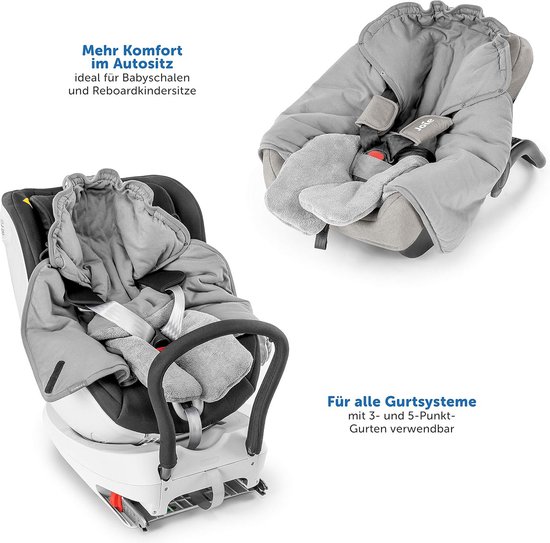Babywikkendeken Winter met Voetjes en Capuchon voor Autostoel Kinderwagen Box - Gewatteerde Deken met Klittenband Sluiting en Draagtas - Zachte Sjaal voor Baby's - Grijs — afbeelding 3