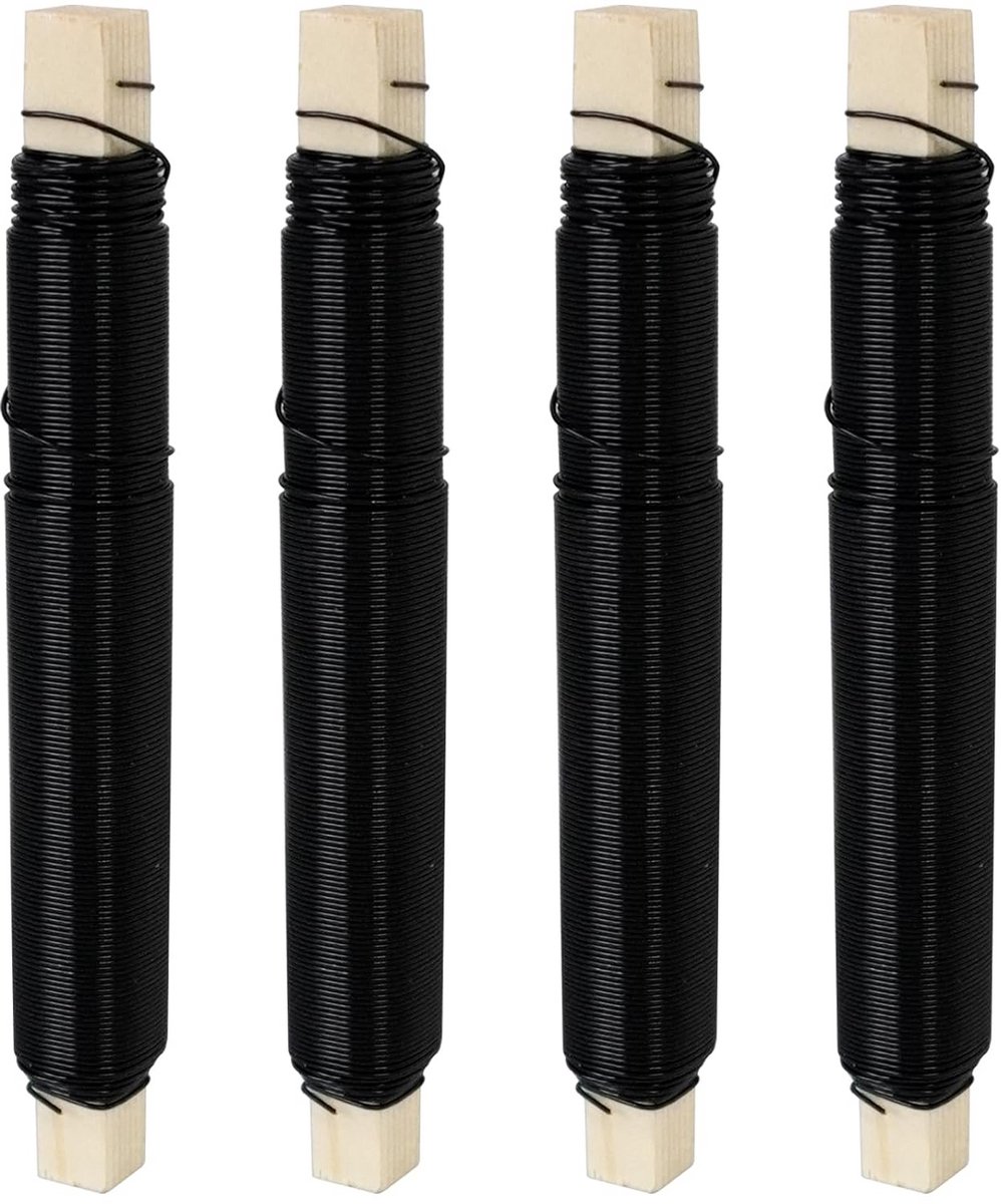 Set van 4 rollen knutseldraad, wikkeldraad, draad om te knutselen, dikte 0,7 mm, elk 30 m, voor plantendraad, adventskrans, tuin en huis