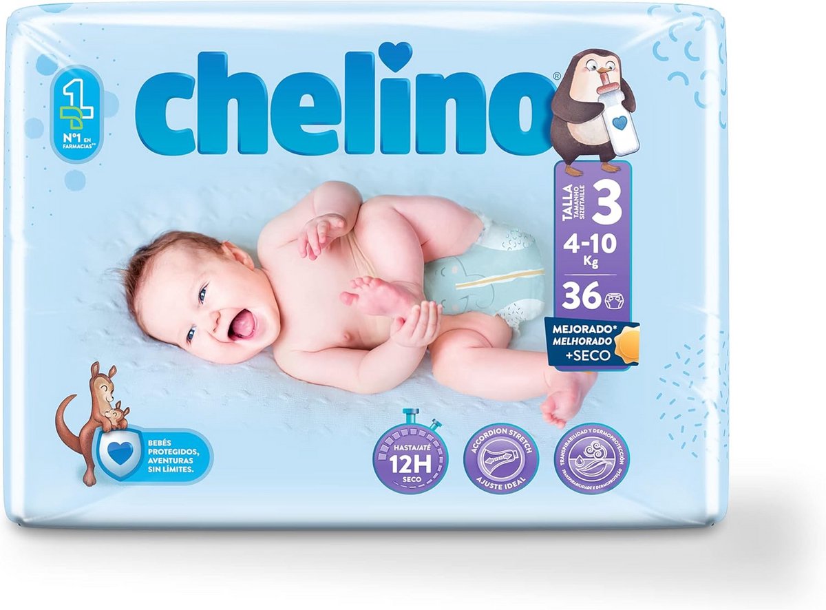 Luier maat 3 voor baby's (4-10 kg) - 36 stuks