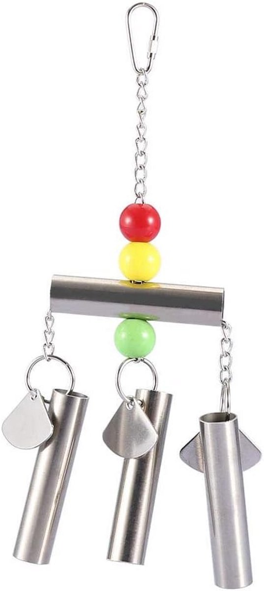 Vogelspeelgoed Set: Hangende Bel & Kauwspeeltjes voor Parkiet, Agapornis, Conure en Kleine Papegaai