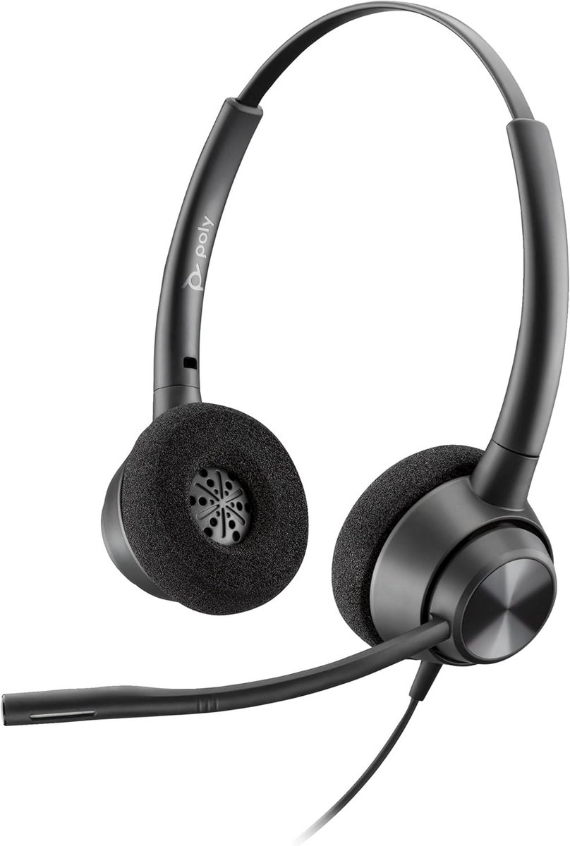 Bedrade Headset met Hoofdband voor Kantoor en Callcenter - Zwart