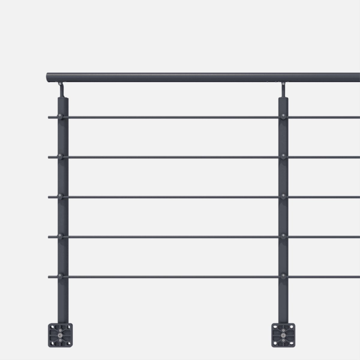 Kordo - Balustrade voor zijdelingse montage - OPALU - Antracietgrijs RAL7016 - 2 m