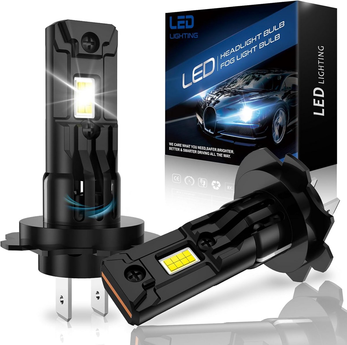 LED Autolampen H7 19000 Lumen 80 Watt 6500K Wit