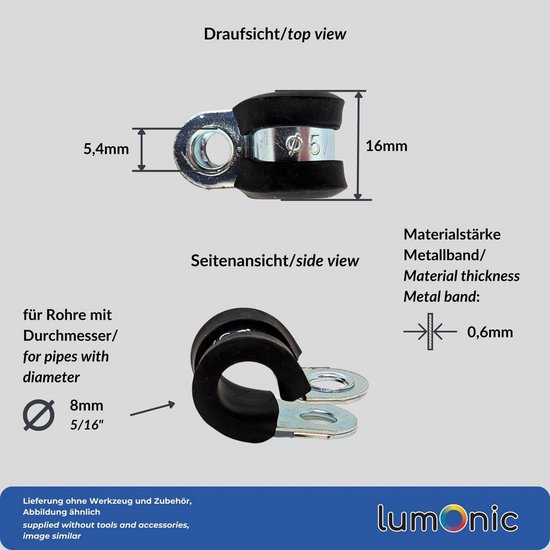 5 Stuks P-klem Tangen met Rubber 8mm Slangklemmen Set — afbeelding 4