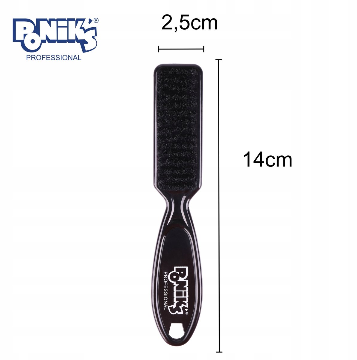 Poniks FADE BRUSH - Barbersche Haarborstel - Zwart, voor het scheren van de nek