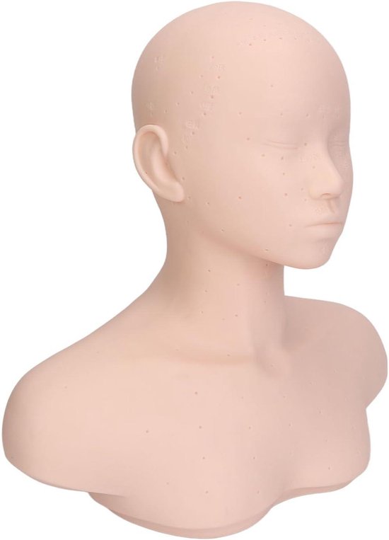 Dailygoods- Massagekop met schouders - Hoogwaardig PVC - Acupunctuurpunten - Schoonheidstraining - Massagepraktijk - Afmetingen 39,5x36,5x18,5cm - Mannequin van Dailygoods — afbeelding 3