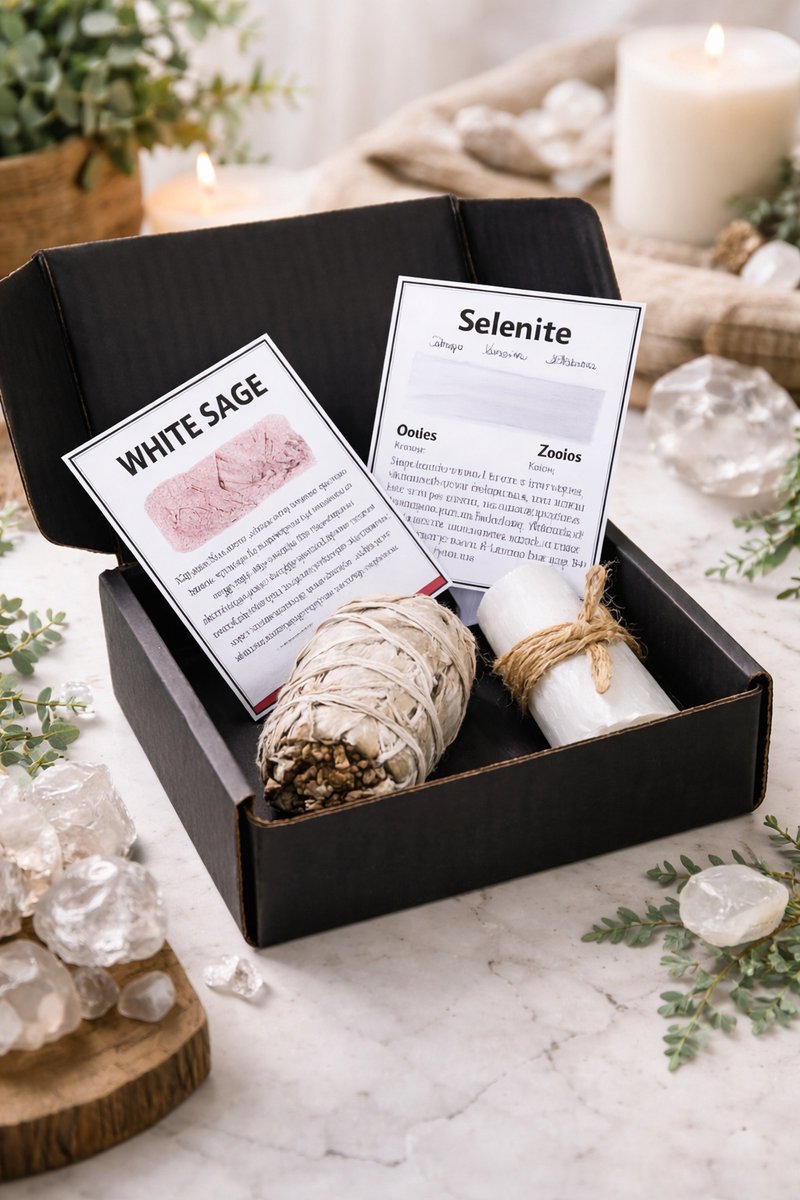 S4H White Sage & Seleniet Set – Zo Reinig Je Energie en Ruimtes - Reinigingskit Spiritueel wierook