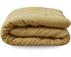 Zelesta Japandibed Katoen Mousseline - Dekbed zonder overtrek katoen - Wasbaar dekbed - Met vaste overtrek - Ochre - 160x220cm
