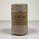 Cafuné Polypropylène - 2mm - Beige clair - Corde macramé - PP4 - Crochets - Macramé - Paracorde - Polyester