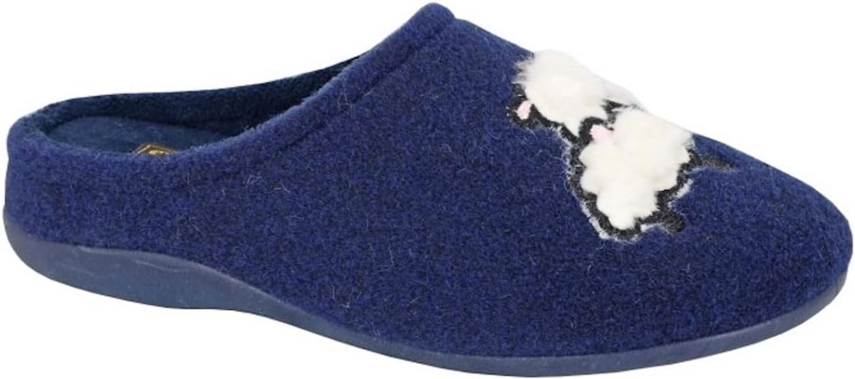 Warme Dames Pantoffels Muiltjes met Schattig Schaap Motief - Vilt & Rubberen Zool