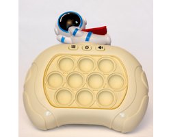 DMG Supply Pop It Game - Astronaut Wit - Pop It - Pop Or Flop - Fidget Toy - 4 Spelstanden met Licht en Geluid