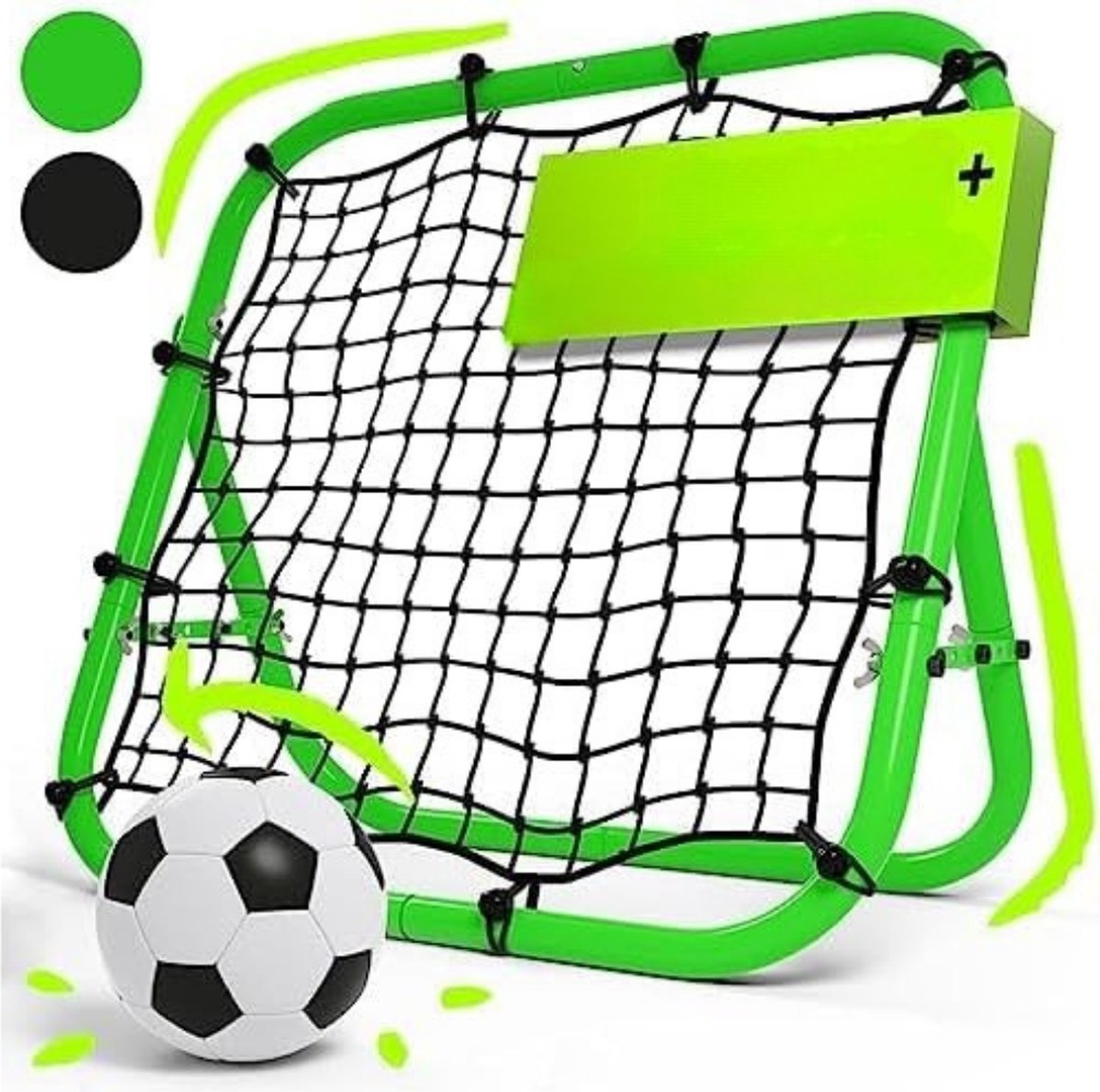 Aurixi® Rebounder voetbal - Rebounder – Stuitbaltrainer – Verstelbaar – Bouncer – Trainingsmateriaal – 75 x 75 cm - Groen- ‎50cm x 75cm x 75cm