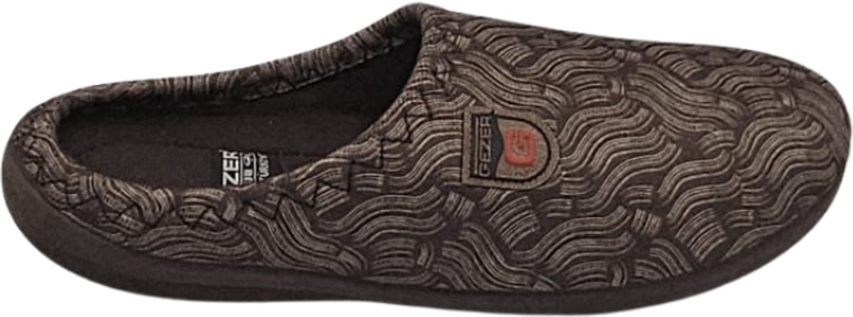 Berussa-Gezer Luxe Man Pantoffels - Man mode- Fluffy Huisschoenen met Comfortabele Zool - Warme Fleece Voering - Antislip- Polar -Rieten patroon Bruin 41-45
