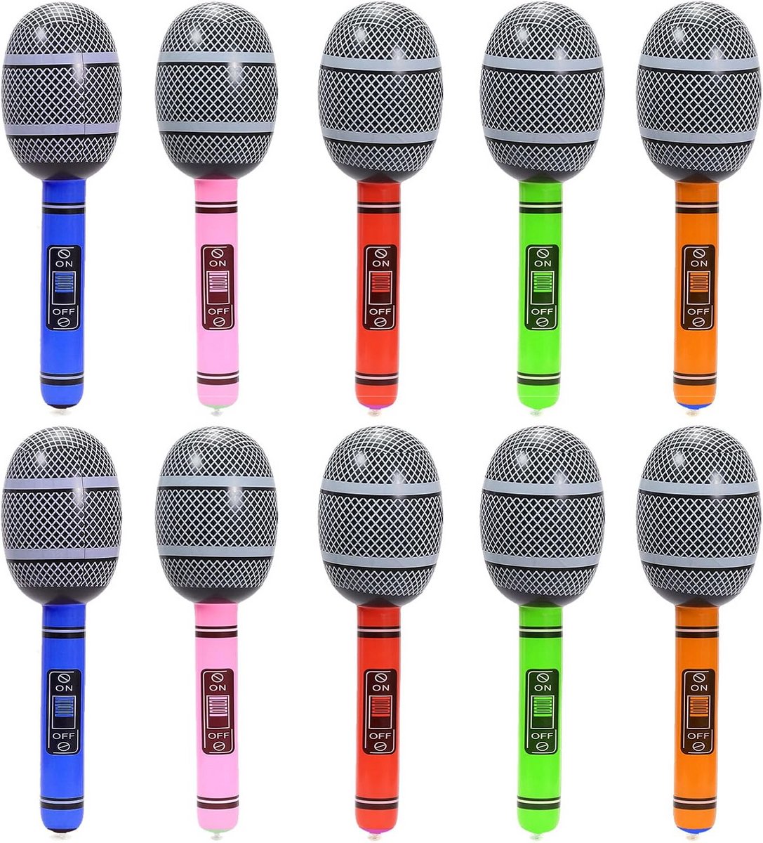 Set van 10 Opblaasbare Microfoons voor Feesten en Rockthema
