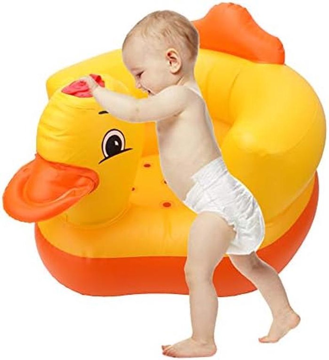 Opblaasbare babystoel - Baby zitje - Baby leren zitten - Veilig pvc materiaal - tot 60 kg - Geel