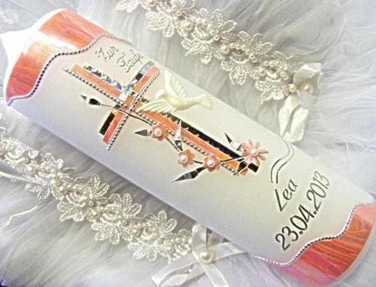 Doopkaars en Communiekaars Jongens & Meisjes (250x70mm) - Inclusief Accessoires om te Personaliseren