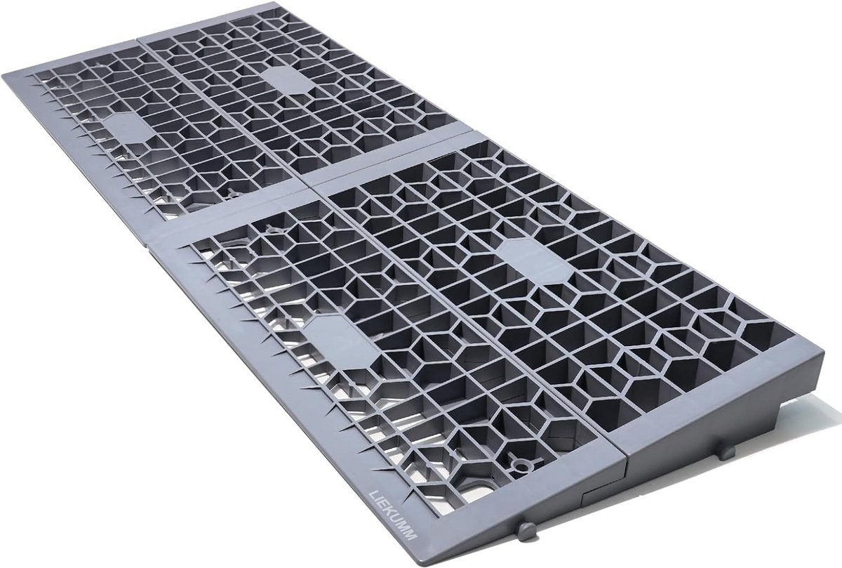 Drempelhulp Oprit 5 cm Hoog 1400 kg Draagkracht Draagbare Modulaire Oprit voor Scooter Rolstoel Motor
