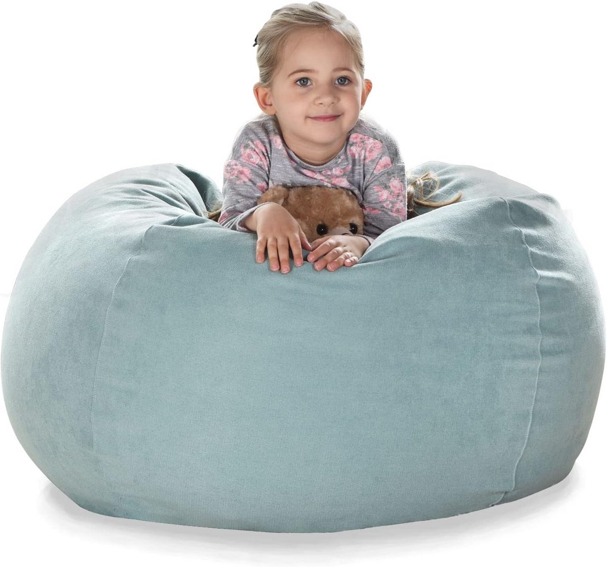 Opbergtas voor speelgoed - extra groot, 96,5 cm, afwasbaar, vertrouwelijke rits, voor knuffels en zitzakvulling