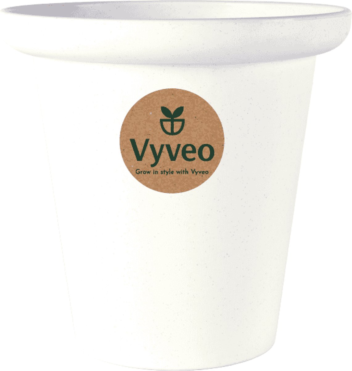 Vyveo - Bloempot Skara - 13x13 - Wit - Bloempot voor binnen en buiten - Lichtgewicht - Breukbestendig - Vorstbestendig - UV-bestendig