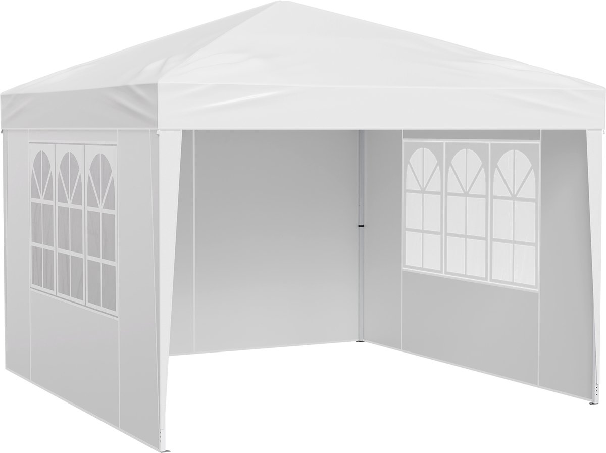 VEVOR Pavilion Opvouwbare Paviljoen Partytent Tuintent Partytent 2,95x2,95x2,63m Wit