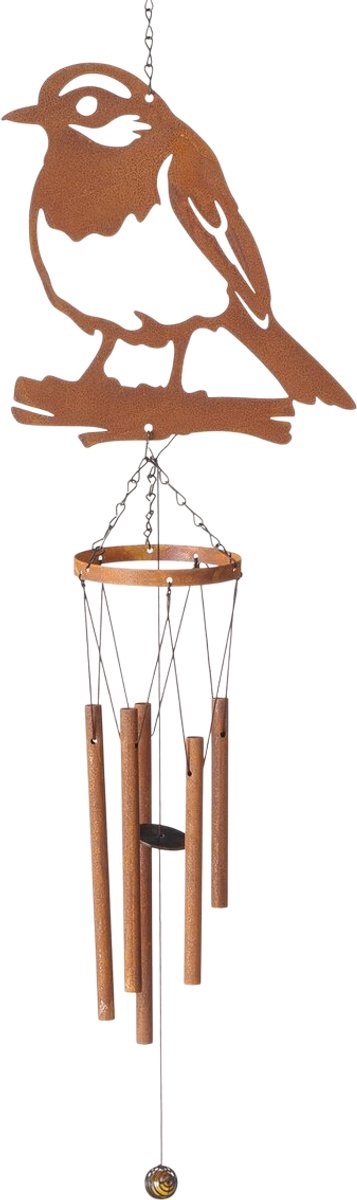 Boltze - Windgong - Windvanger - Metaal - Roestkleur - Vogeldesign - 70 cm - Tuin & Balkon Decoratie