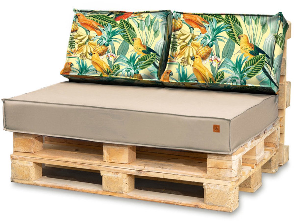 Blomster Outdoor - Tuinkussens Set voor Palletmeubels - Waterafstotend - Europallet - 120x80x15 cm