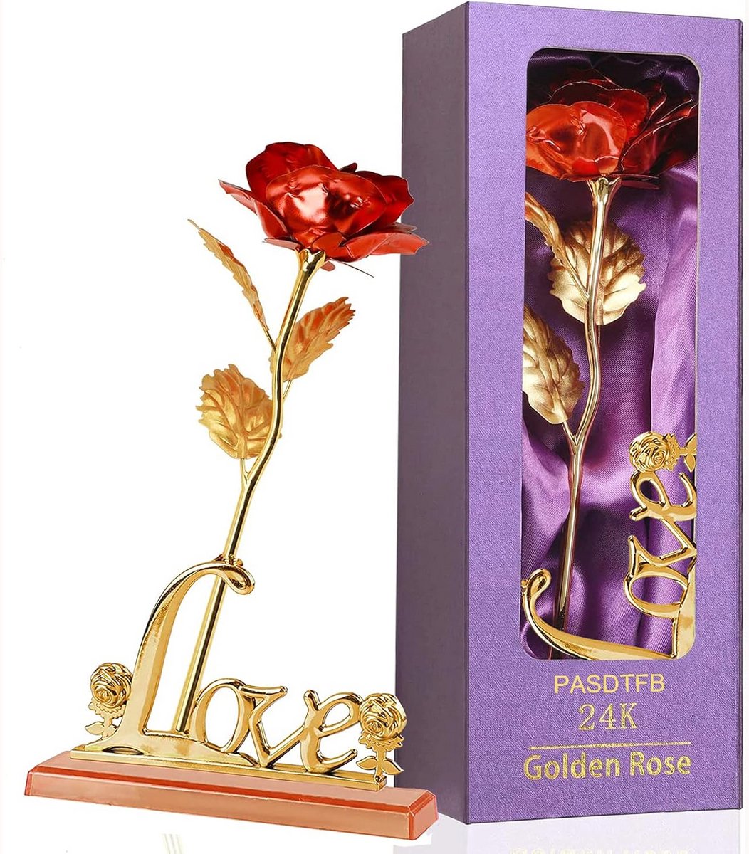 Eeuwige Geliefde Roos 24K Verguld Cadeau voor Vrouwen - Valentijnsdag, Moederdag en Jubileum Geschenk