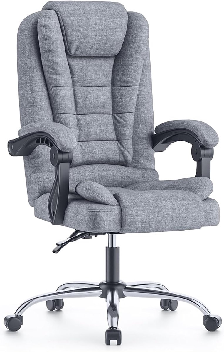 AuraFlex Petite Ergonomische Bureaustoel voor Vrouwen – Ergonomische Mesh Bureaustoel met 3D Lendensteun, 4D Hoofdsteun, Voetsteun, 135° Kantelfunctie & Opklapbare Armleuningen – Zwart Bellaverowon...
