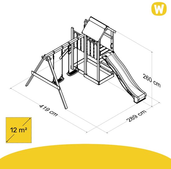 Wickey MultiFlyer Speeltoestel - Schommel en Touwladder met Glijbaan ...